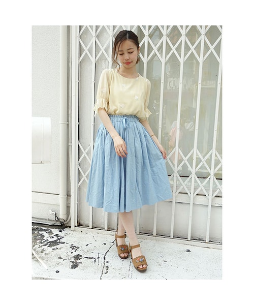 F i.n.t（フィント）の「フレンチリネン風タックスカート/F i.n.t（スカート・レディース・その他）」の4枚目の写真