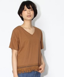 niko and... | 30裾レースフリンジTシャツ(トップス)
