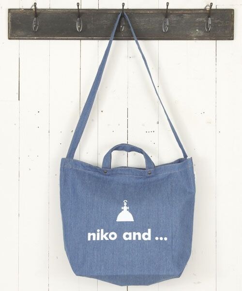 niko and...（ニコアンド）の「オリジナル ニコロゴトートバッグ 2WAY（バッグ・ホワイト/ブラック/ブルー・F）」の3枚目の写真