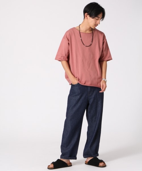 RAGEBLUE（レイジブルー）の「＜USAコットン使用＞カットオフ裏毛スウェット半袖（トップス・ホワイト/グレー/ピンク系/ブラウン/ブルー・M/L）」の15枚目の写真