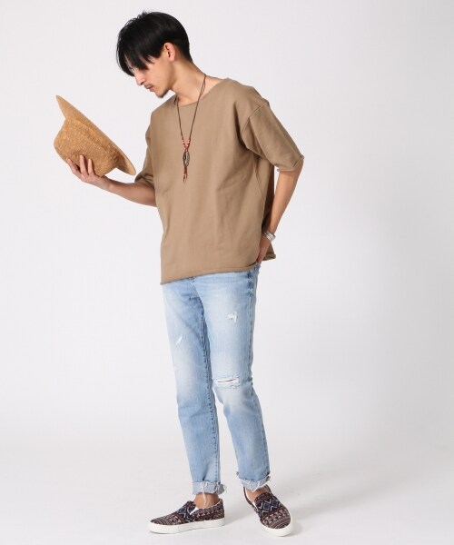 RAGEBLUE（レイジブルー）の「＜USAコットン使用＞カットオフ裏毛スウェット半袖（トップス・ホワイト/グレー/ピンク系/ブラウン/ブルー・M/L）」の16枚目の写真