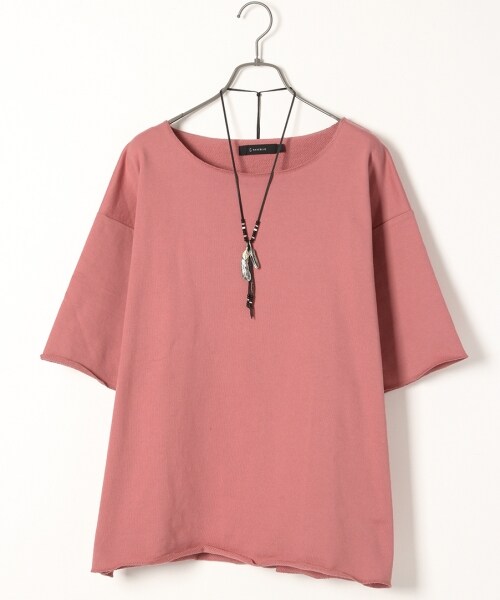 RAGEBLUE（レイジブルー）の「＜USAコットン使用＞カットオフ裏毛スウェット半袖（トップス・ホワイト/グレー/ピンク系/ブラウン/ブルー・M/L）」の5枚目の写真