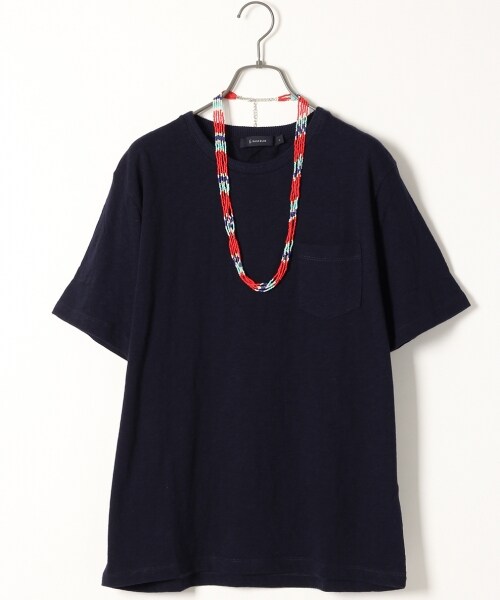 RAGEBLUE(レイジブルー)の「スラブジャガードTシャツ(トップス・ホワイト(クルー)/ホワイト(Vネック)/ブラック(Vネック)/ピンク(クルー)/ブラウン(クルー)/ネイビー(クルー)・M/L)」の5枚目の写真