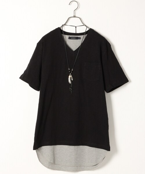 RAGEBLUE(レイジブルー)の「スラブジャガードTシャツ(トップス・ホワイト(クルー)/ホワイト(Vネック)/ブラック(Vネック)/ピンク(クルー)/ブラウン(クルー)/ネイビー(クルー)・M/L)」の3枚目の写真