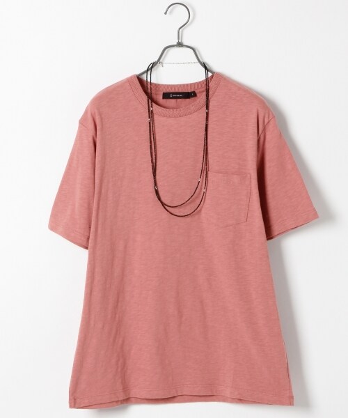 RAGEBLUE(レイジブルー)の「スラブジャガードTシャツ(トップス・ホワイト(クルー)/ホワイト(Vネック)/ブラック(Vネック)/ピンク(クルー)/ブラウン(クルー)/ネイビー(クルー)・M/L)」の6枚目の写真