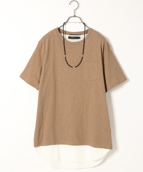 RAGEBLUE(レイジブルー)の「スラブジャガードTシャツ(トップス・ホワイト(クルー)/ホワイト(Vネック)/ブラック(Vネック)/ピンク(クルー)/ブラウン(クルー)/ネイビー(クルー)・M/L)」の4枚目の写真