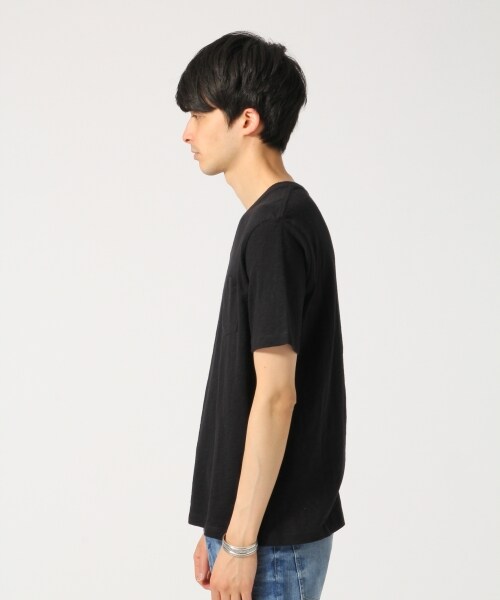 RAGEBLUE(レイジブルー)の「スラブジャガードTシャツ(トップス・ホワイト(クルー)/ホワイト(Vネック)/ブラック(Vネック)/ピンク(クルー)/ブラウン(クルー)/ネイビー(クルー)・M/L)」の8枚目の写真