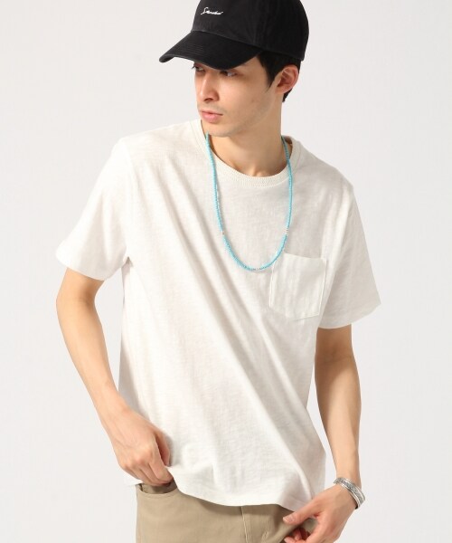 RAGEBLUE(レイジブルー)の「スラブジャガードTシャツ(トップス・ホワイト(クルー)/ホワイト(Vネック)/ブラック(Vネック)/ピンク(クルー)/ブラウン(クルー)/ネイビー(クルー)・M/L)」の14枚目の写真