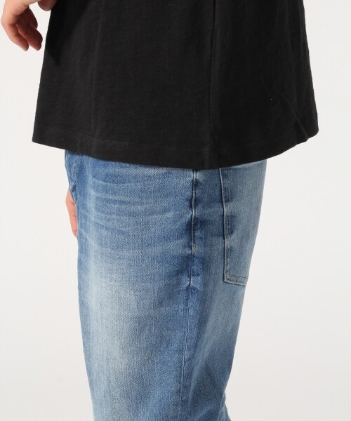 RAGEBLUE(レイジブルー)の「スラブジャガードTシャツ(トップス・ホワイト(クルー)/ホワイト(Vネック)/ブラック(Vネック)/ピンク(クルー)/ブラウン(クルー)/ネイビー(クルー)・M/L)」の12枚目の写真