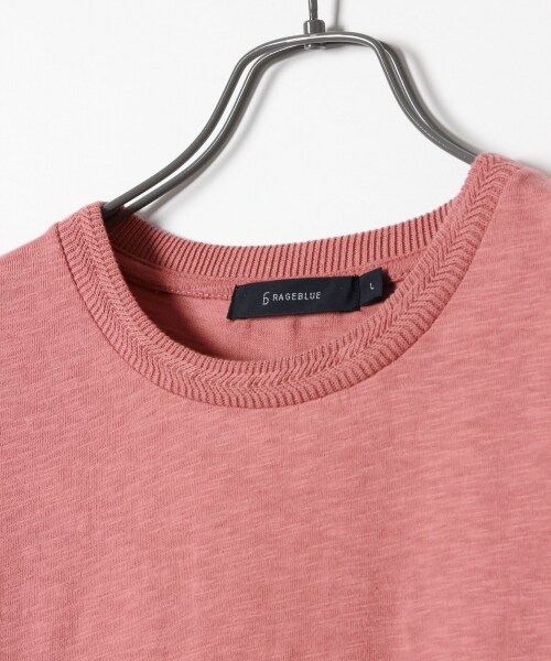 RAGEBLUE(レイジブルー)の「スラブジャガードTシャツ(トップス・ホワイト(クルー)/ホワイト(Vネック)/ブラック(Vネック)/ピンク(クルー)/ブラウン(クルー)/ネイビー(クルー)・M/L)」の21枚目の写真