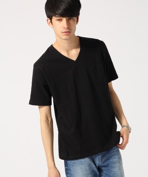 RAGEBLUE(レイジブルー)の「スラブジャガードTシャツ(トップス・ホワイト(クルー)/ホワイト(Vネック)/ブラック(Vネック)/ピンク(クルー)/ブラウン(クルー)/ネイビー(クルー)・M/L)」の7枚目の写真