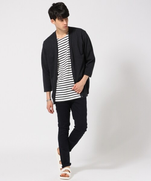 RAGEBLUE（レイジブルー）の「TOPリネン混Vカーデ7分袖（トップス・グレー/ベージュ/ブルー系/ネイビー・M/L）」の14枚目の写真