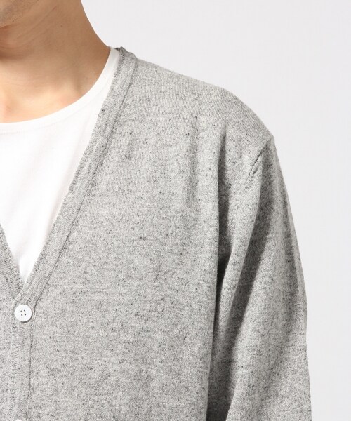 RAGEBLUE（レイジブルー）の「TOPリネン混Vカーデ7分袖（トップス・グレー/ベージュ/ブルー系/ネイビー・M/L）」の8枚目の写真