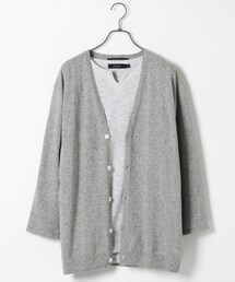 RAGEBLUE | TOPリネン混Vカーデ7分袖(トップス)