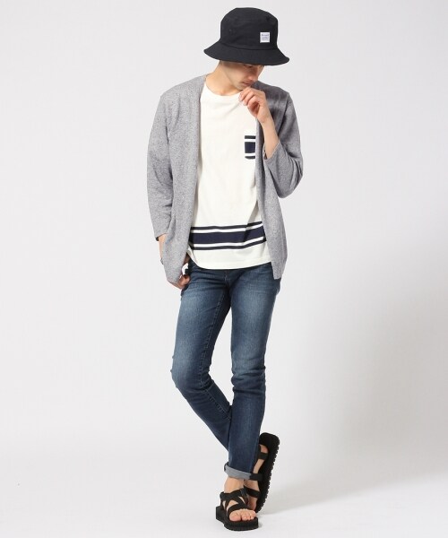 RAGEBLUE（レイジブルー）の「TOPリネン混Vカーデ7分袖（トップス・グレー/ベージュ/ブルー系/ネイビー・M/L）」の13枚目の写真