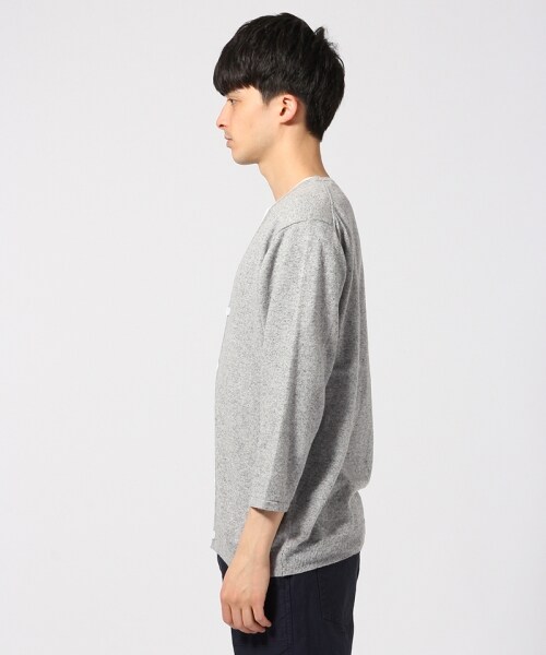 RAGEBLUE（レイジブルー）の「TOPリネン混Vカーデ7分袖（トップス・グレー/ベージュ/ブルー系/ネイビー・M/L）」の5枚目の写真