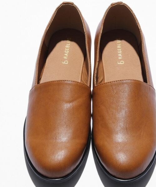 RAGEBLUE（レイジブルー）の「フェイクレザースリッポンシューズ（シューズ・ブラック/ブラウン・M(26~27)/L(27~28)）」の9枚目の写真