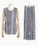 DHOLIC | ストライプスリーブレス&ワイドパンツSET(Tシャツ/カットソー)