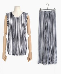 DHOLIC | ストライプスリーブレス&ワイドパンツSET(Tシャツ/カットソー)