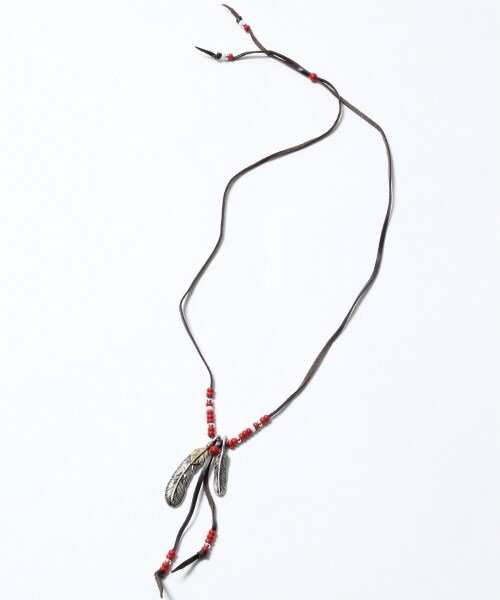 RAGEBLUE（レイジブルー）の「コンビフェザーネックレス（アクセサリー・ブラック/ブラウン・ONE SIZE）」の4枚目の写真