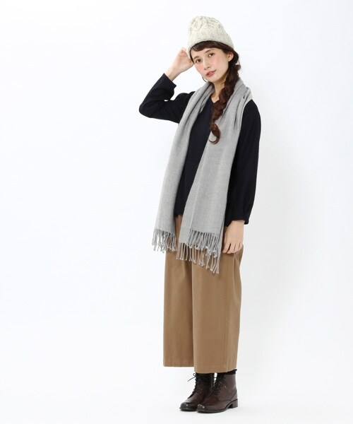 studio CLIP（スタディオクリップ）の「ツイルタックワイドパンツ（パンツ・ブラック/ベージュ/カーキ/ネイビー・M/L）」の8枚目の写真