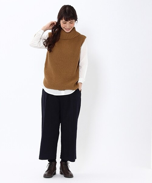 studio CLIP（スタディオクリップ）の「ツイルタックワイドパンツ（パンツ・ブラック/ベージュ/カーキ/ネイビー・M/L）」の11枚目の写真