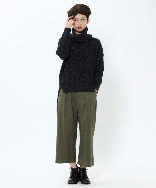 studio CLIP（スタディオクリップ）の「ツイルタックワイドパンツ（パンツ・ブラック/ベージュ/カーキ/ネイビー・M/L）」の10枚目の写真