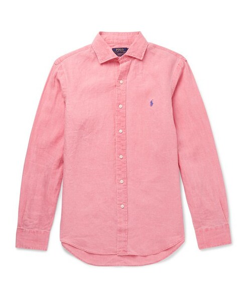 ralph lauren slim fit linen shirt