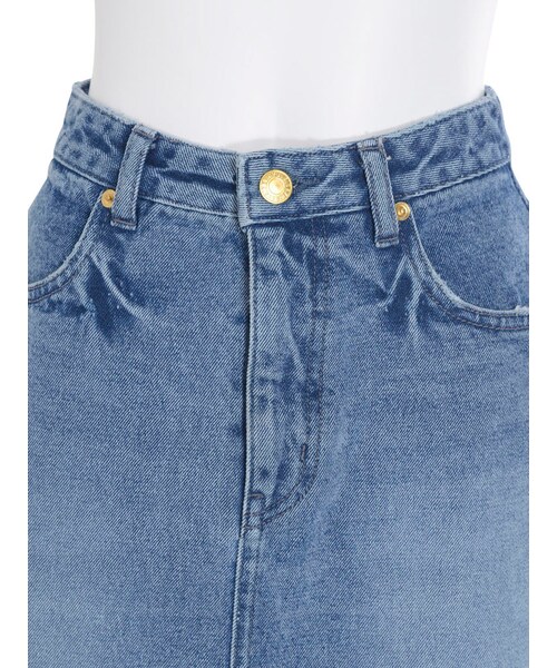 EVRIS（エヴリス）の「ダメージ ヘムデニムスカート（スカート・レディース・アイスブルー/インディゴ）」の10枚目の写真