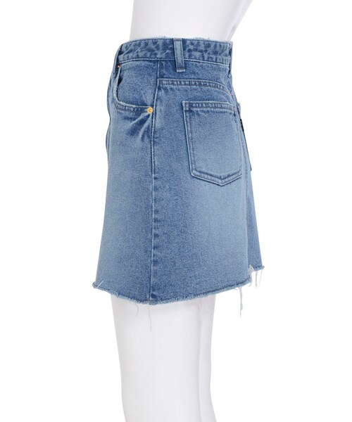 EVRIS（エヴリス）の「ダメージ ヘムデニムスカート（スカート・レディース・アイスブルー/インディゴ）」の7枚目の写真