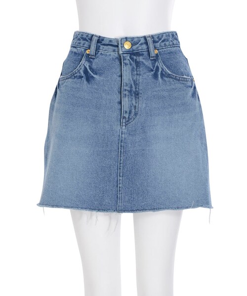 EVRIS（エヴリス）の「ダメージ ヘムデニムスカート（スカート・レディース・アイスブルー/インディゴ）」の6枚目の写真