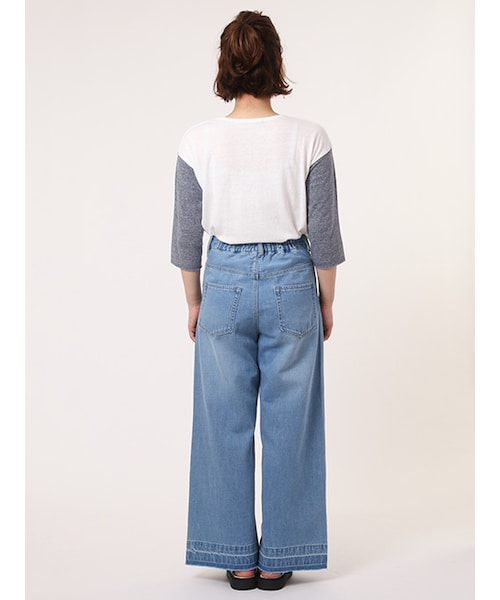 w closet（ダブルクローゼット）の「10ozデニムワイドロングパンツ（パンツ・レディース・ブルー/ネイビー・FREE）」の5枚目の写真