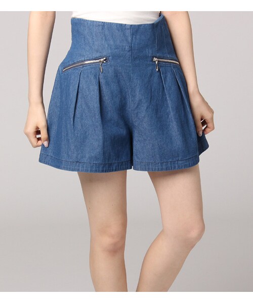 PAGEBOY（ページボーイ）の「ハイウエストZIPショートパンツ（パンツ・レディース・ピンク/サックス/ブルー）」の3枚目の写真