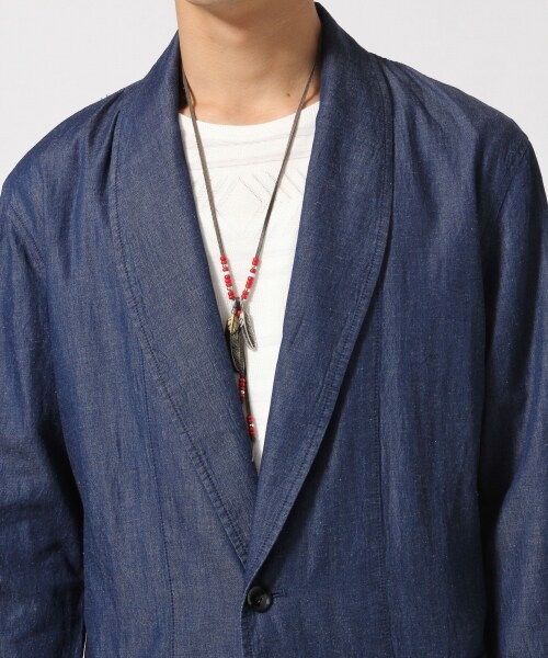 RAGEBLUE（レイジブルー）の「綿麻デニムガウン7分袖（トップス・ブルー系/ネイビー系・M/L）」の8枚目の写真