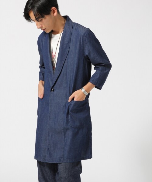 RAGEBLUE（レイジブルー）の「綿麻デニムガウン7分袖（トップス・ブルー系/ネイビー系・M/L）」の5枚目の写真