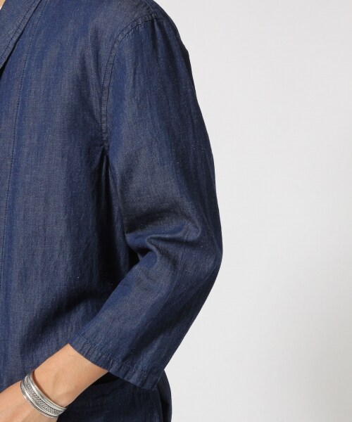 RAGEBLUE（レイジブルー）の「綿麻デニムガウン7分袖（トップス・ブルー系/ネイビー系・M/L）」の9枚目の写真