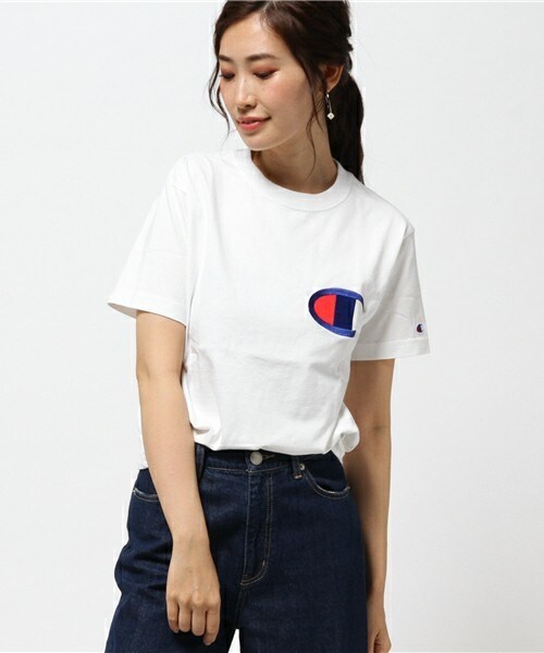 Champion（チャンピオン）の「champion ロゴTシャツ（Tシャツ/カットソー・レディース・ホワイト/ブラック/杢グレー・36）」の12枚目の写真