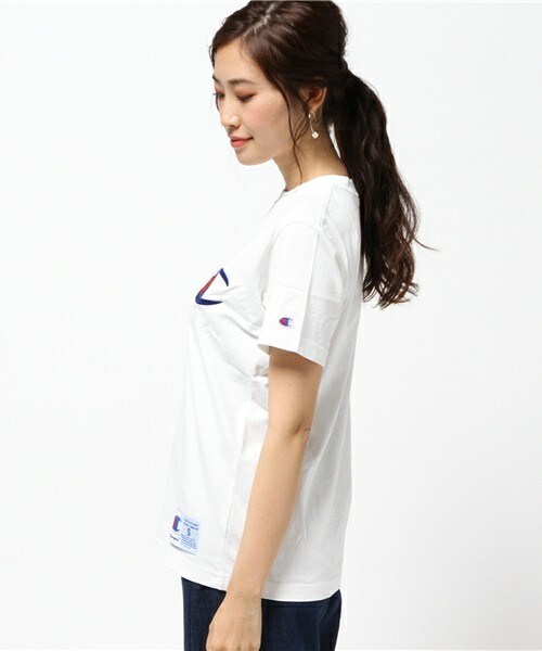 Champion（チャンピオン）の「champion ロゴTシャツ（Tシャツ/カットソー・レディース・ホワイト/ブラック/杢グレー・36）」の5枚目の写真
