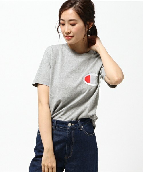 Champion（チャンピオン）の「champion ロゴTシャツ（Tシャツ/カットソー・レディース・ホワイト/ブラック/杢グレー・36）」の14枚目の写真