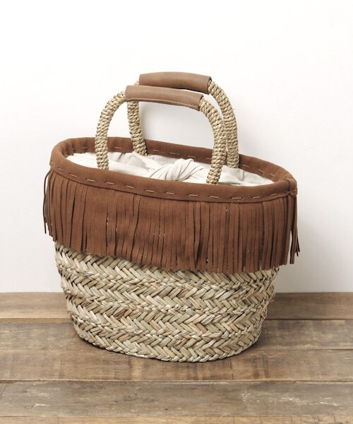 studio CLIP（スタディオクリップ）の「フリンジミニかごバッグ（バッグ・ホワイト/ブラック/キャメル・F）」の3枚目の写真