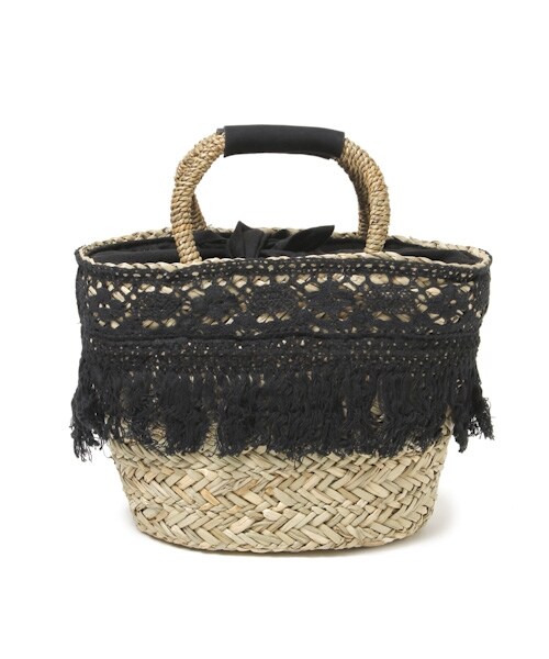 studio CLIP（スタディオクリップ）の「フリンジミニかごバッグ（バッグ・ホワイト/ブラック/キャメル・F）」の8枚目の写真