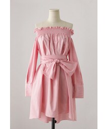 imvely | ストライプオフショルダーワンピース(ワンピース)