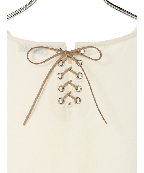 earth music&ecology（アースミュージックアンドエコロジー）の「【Special Price】バックレースアッププルオーバー（トップス・オフホワイト/キャメル/ネイビー・F）」の10枚目の写真