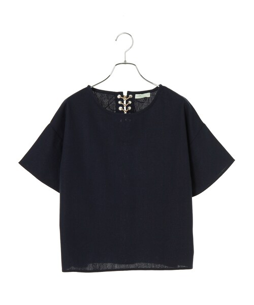 earth music&ecology（アースミュージックアンドエコロジー）の「【Special Price】バックレースアッププルオーバー（トップス・オフホワイト/キャメル/ネイビー・F）」の3枚目の写真