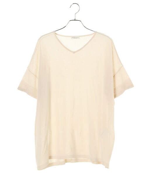 earth music&ecology（アースミュージックアンドエコロジー）の「【Special Price】ボックスニットチュニック（トップス・アイボリー/ライトベージュ/サックスブルー/ネイビー・F）」の2枚目の写真