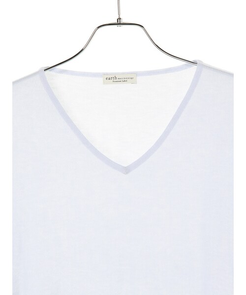 earth music&ecology（アースミュージックアンドエコロジー）の「【Special Price】ボックスニットチュニック（トップス・アイボリー/ライトベージュ/サックスブルー/ネイビー・F）」の9枚目の写真