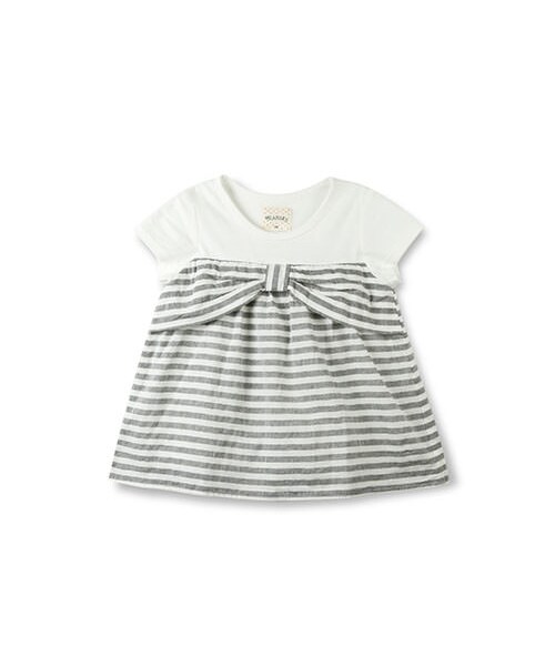 BRANSHES(ブランシェス)の「重ね着風半袖Tシャツ(Tシャツ/カットソー・キッズ・ピンク/ブラック・80~150)」の2枚目の写真