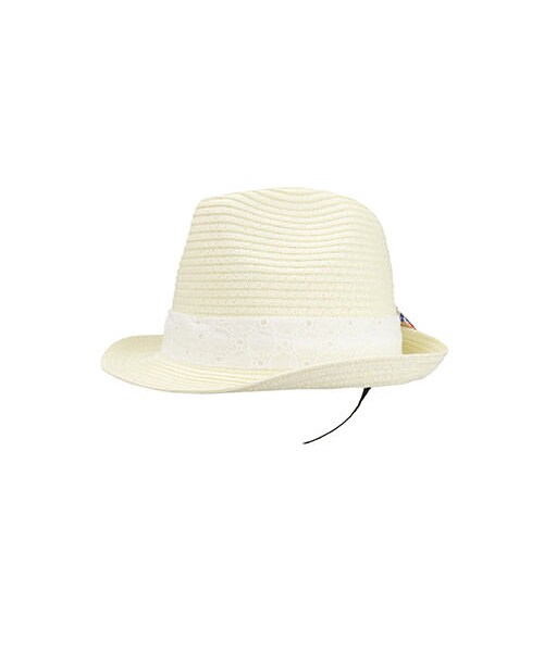 BRANSHES（ブランシェス）の「リボンつきペーパーブレードハット（ハット・キッズ・アイボリー/ベージュ・48～56）」の2枚目の写真