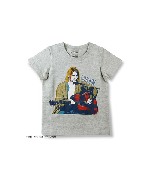 skeegee（スキージー）の「KURT COBAIN singing Tシャツ（Tシャツ/カットソー・キッズ・オフホワイト/杢グレー・90～130）」の2枚目の写真