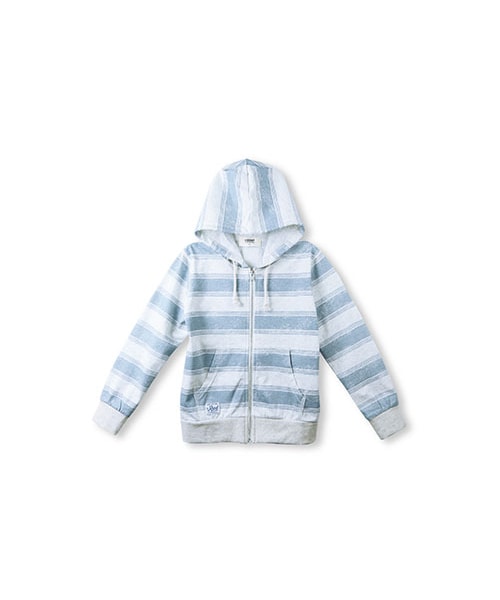 RADCHAP(ラッドチャップ)の「ラフボーダー長袖パーカー(パーカー・キッズ・生成/杢グレー・90~140)」の1枚目の写真